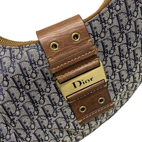 Dior/christian Dior Shoulder Bag Street Chictrotter Navy And Ivory And Brown - Picture 16 of 16
